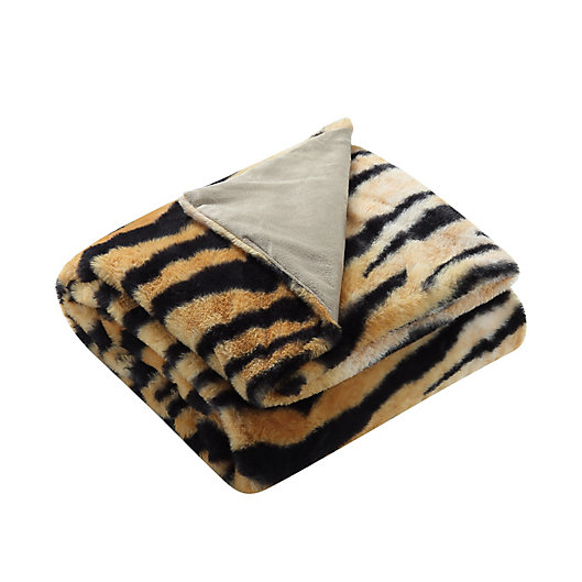Blanket WHITE TIGER or LEOPARD Animal Faux Fur Throw 