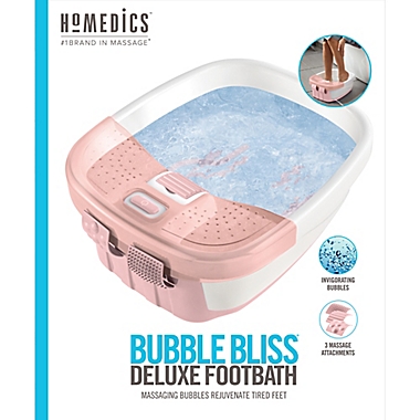 HoMedics&reg; Bubble Bliss&reg; Deluxe Foot Spa in Pink. View a larger version of this product image.