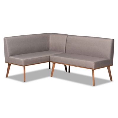 2pc Odessa Mid-Century Modern Dining Nook Banquette Set: Corner & Armless Bench - Baxton Studio