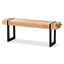 Baxton Studio Pascal Entryway Bench in Brown/Black
