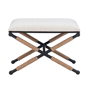 Parker Campaign Accent Stool in Black. View a larger version of this product image.