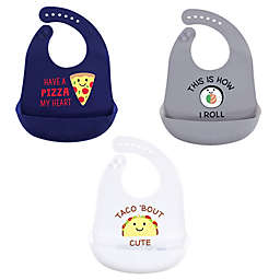 Hudson Baby® 3-Pack Pizza Silicone Bibs