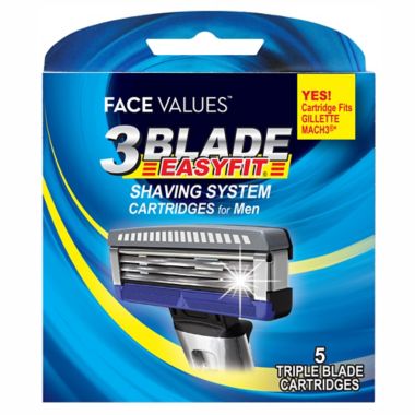 Harmon&reg; Face Values&trade; 5-Count Triple Blade EASYFIT&trade; Men's Shaving System Cartridges. View a larger version of this product image.