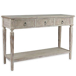 Luxen Home Wood 3-Drawer Console Table in White