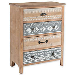 Luxen Home Natural 4-Drawer Wood Accent Chest