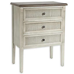 Luxen Home Wood 3-Drawer Accent Chest in Grey/Brown