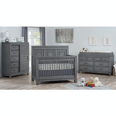 Soho Baby Manchester 4-in-1 Convertible Crib in Rustic Grey. View a larger version of this product image.