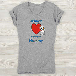Puppy Heart Belongs Personalized Girl's Fitted Tee