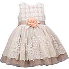 Alternate image 0 for Bonnie Baby Lace Overlay Dress in Taupe