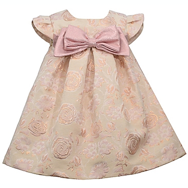 Bonnie Baby Blush Floral Dress with Big Bow in Pink. View a larger version of this product image.