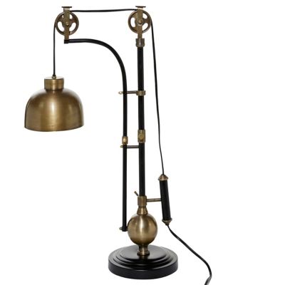 Ridge Road D?cor Industrial Modern Table Lamp in Black/Gold with Metal Shade