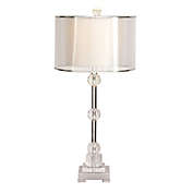 Ridge Road D&eacute;cor Glam Table Lamp in Silver with Fabric Shade
