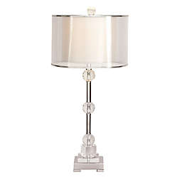 Ridge Road Décor Glam Table Lamp in Silver with Fabric Shade