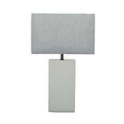 Ridge Road D&eacute;cor Rectangular Table Lamp in White with Linen Shade