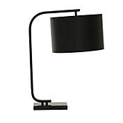 Ridge Road D&eacute;cor Iron Table Lamp in Black with Fabric Shade