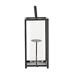 Ridge Road Décor Contemporary Iron 20-Inch Lantern Candle Holder in Black