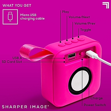 Sharper Image&reg; 3-Inch Square Bluetooth Speaker in Neon Pink. View a larger version of this product image.