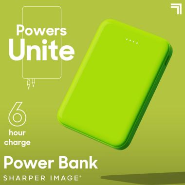 Sharper Image&reg; Impulse 1014033 Power Bank Block in Neon Green. View a larger version of this product image.
