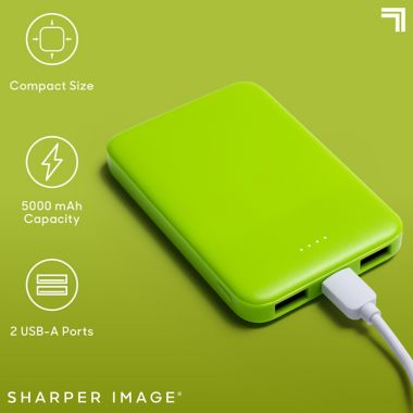 Sharper Image&reg; Impulse 1014033 Power Bank Block in Neon Green. View a larger version of this product image.
