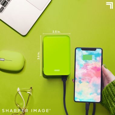 Sharper Image&reg; Impulse 1014033 Power Bank Block in Neon Green. View a larger version of this product image.