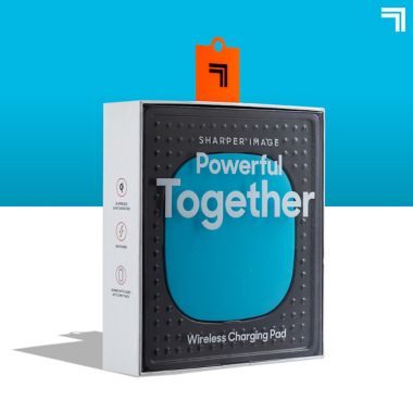 Sharper Image&reg; Wireless Charging Pad in Neon Blue. View a larger version of this product image.