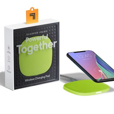 Sharper Image&reg; Wireless Charging Pad in Neon Green. View a larger version of this product image.