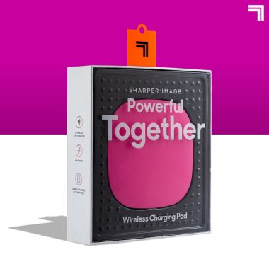 Sharper Image&reg; Wireless Charging Pad in Neon Pink. View a larger version of this product image.