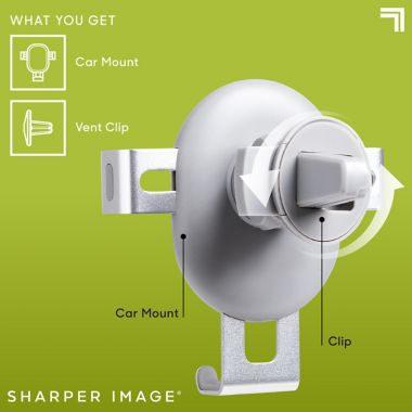 Sharper Image&reg; Car Phone Holder Cradle in Grey. View a larger version of this product image.