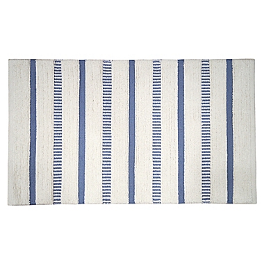 Bee &amp; Willow&trade; 21&quot; x 34&quot; Coastal Stripe Bath Rug in Blue. View a larger version of this product image.
