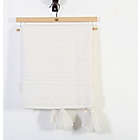 Alternate image 1 for Bee &amp; Willow&trade; Textured Stripe Fringe Throw Blanket in White