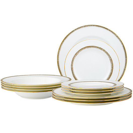 Alternate image 1 for Noritake® Haku 12-Piece Dinnerware Set in White/Gold