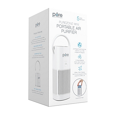 Pure Enrichment PureZone&trade; Mini Portable Air Purifier in White. View a larger version of this product image.