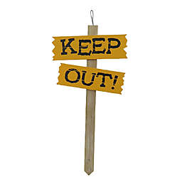 29-Inch "Keep Out" Halloween Stake Sign in Black/Orange