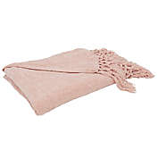 Saro Lifestyle Knotted Chenille Throw Blanket in Blush