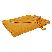 Saro Lifestyle Knotted Chenille Throw Blanket in Mustard
