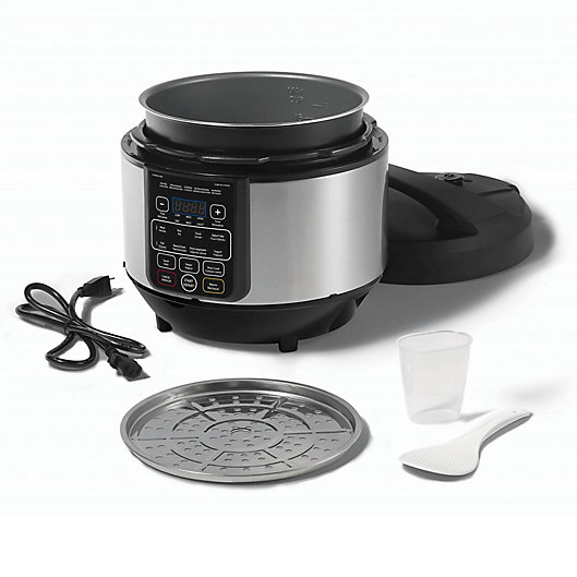 Alternate image 1 for Starfrit® 8.5 qt. Electric Pressure Cooker in Stainless Steel/Black