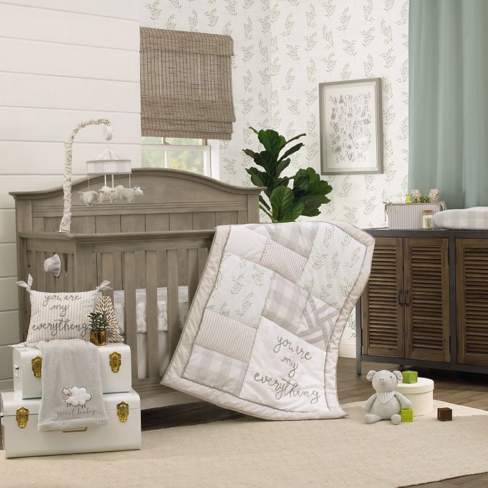 NoJo® Rustic Farmhouse 4Piece Crib Bedding Set in Grey buybuy BABY