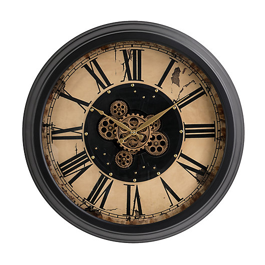 Alternate image 1 for Glitzhome® 27.5-Inch Vintage Gear Wall Clock