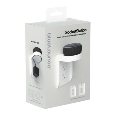 Bluelounge SocketStation Smart Hub Shelf in White. View a larger version of this product image.
