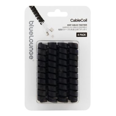 Bluelounge&reg; 4-Pack CableCoil in Black. View a larger version of this product image.