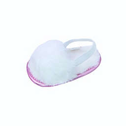 Stepping Stones Size 0-3M Faux Fur Slipper in White