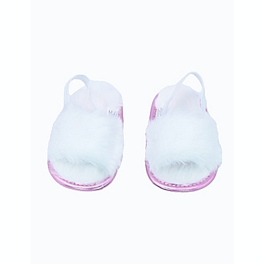 Stepping Stones Size 0-3M Faux Fur Slipper in White. View a larger version of this product image.