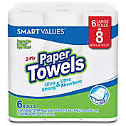 Smart Values&trade; 6-Count Large Rolls Ultra Strong 2-Ply Paper Towels in Choose-a-Size