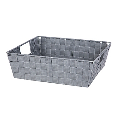 Squared Away&trade; Medium Woven Storage Bin in Heather Grey. View a larger version of this product image.