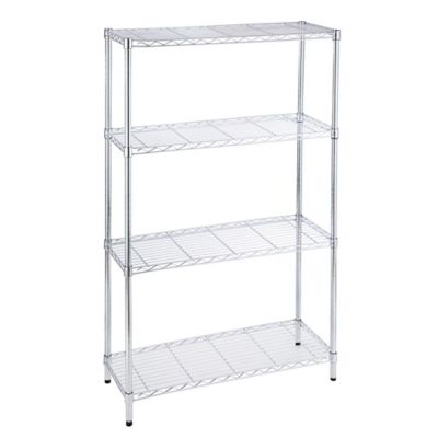 4 Tier Heavy Duty Metal Shelving Unit, Stainless Steel Wire Shelves With Wheels