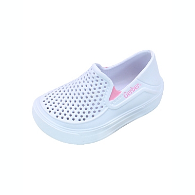 Gerber&reg; Size 0-3M Slip-On Sneaker in White. View a larger version of this product image.