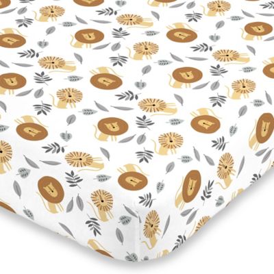 NoJo&reg; Lion Fitted Crib Sheet in Brown