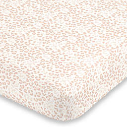 NoJo® Neutral Cheetah Fitted Crib Sheet in Pink