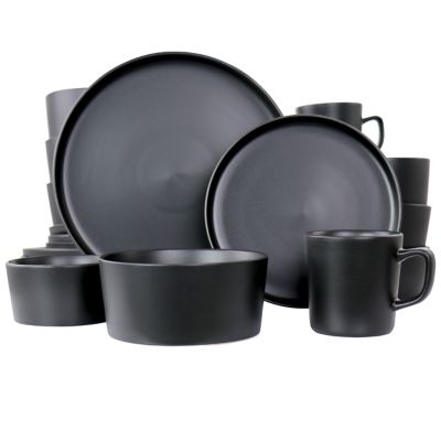 Elama Luxematte 20-Piece Dinnerware Set in Black