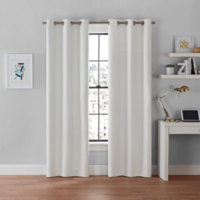 2 N32 Ivory Latin Insulated Thermal Privacy Blackout Window Curtain Panels 